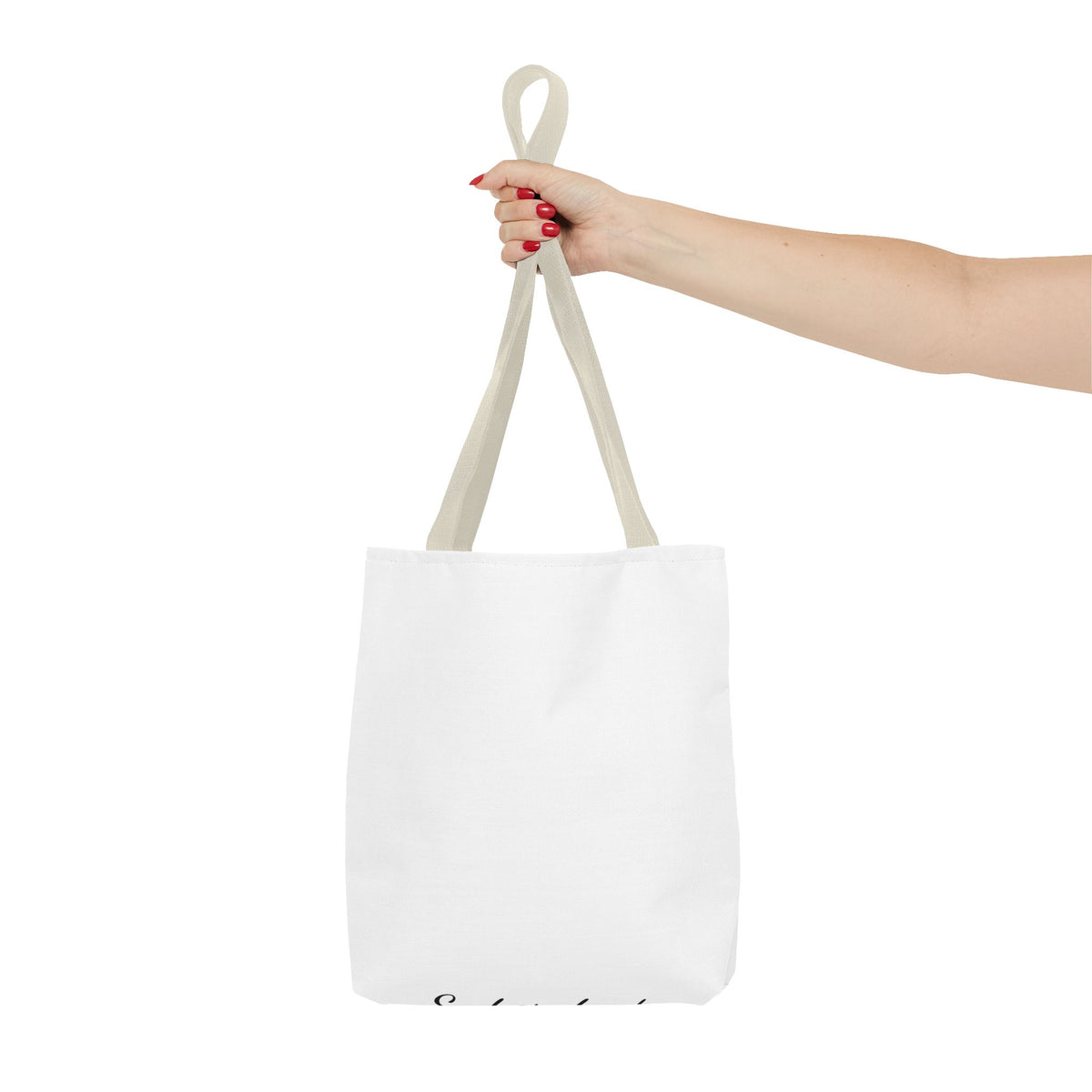 Customizable Text Tote Bag — Personalized All-Over Print Cotton Tote