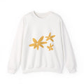 Floral Stars Crewneck Sweatshirt — Minimal Yellow Flower Design