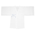 Minimal Blue Face Kimono Robe — Long Sleeve Lounge Robe with Abstract Line Art