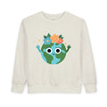 Kids Earth Day Sweatshirt — Cute Flower Crown Globe Toddler Top