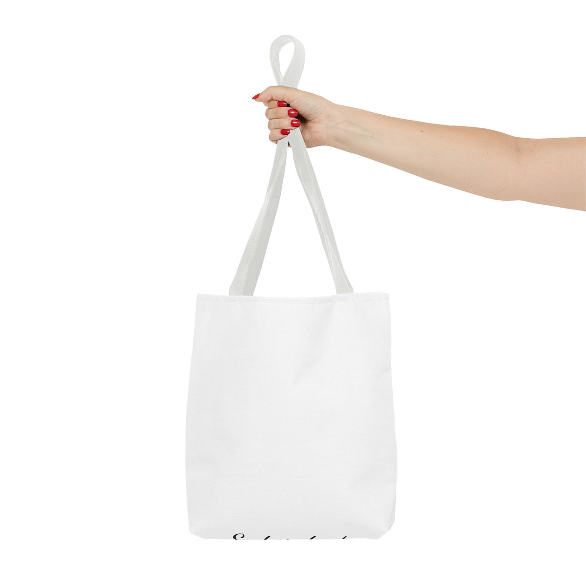 Customizable Text Tote Bag — Personalized All-Over Print Cotton Tote
