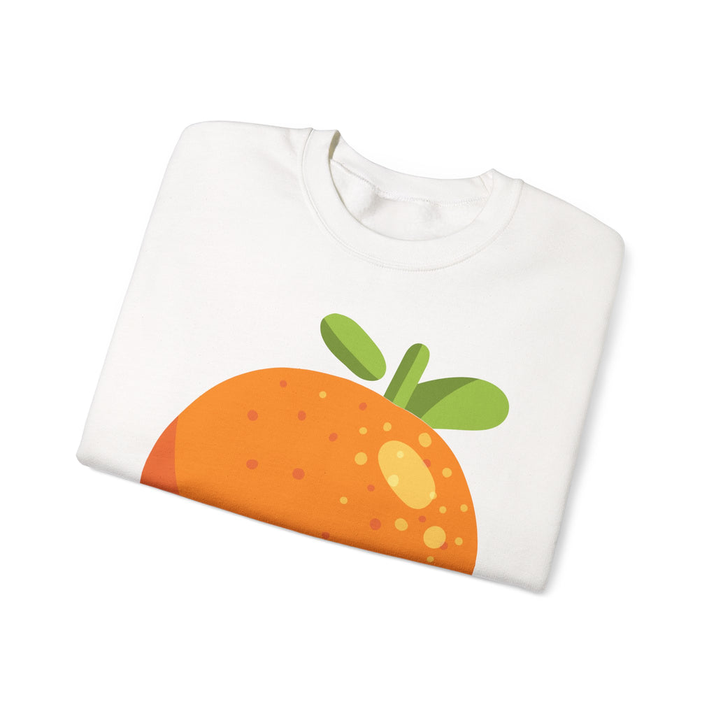 Orange Blossom Crewneck Sweatshirt — Playful Citrus & Floral Graphic