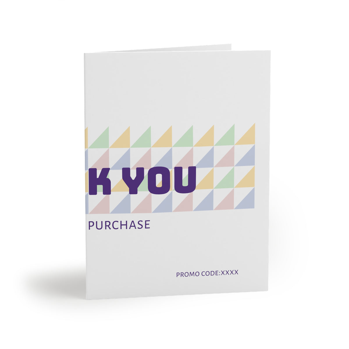 Thank You Purchase Greeting Cards — Pack of 8/16/24, Geometric Pastel Triangles
