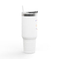 40oz Insulated Travel Mug — 'Seasons Greetings' Holiday Tumbler with Handle & Straw