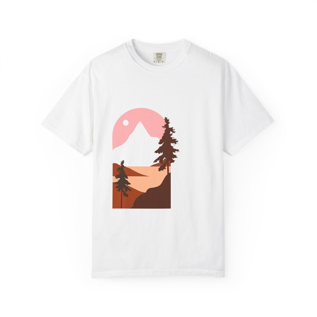 Mountain Sunset T-Shirt — Minimal Retro Nature Graphic