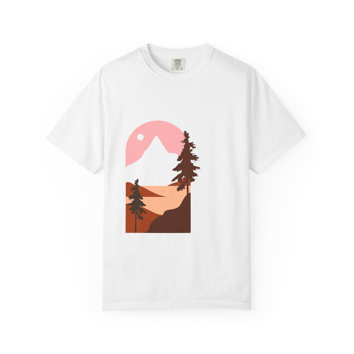 Mountain Sunset T-Shirt — Minimal Retro Nature Graphic