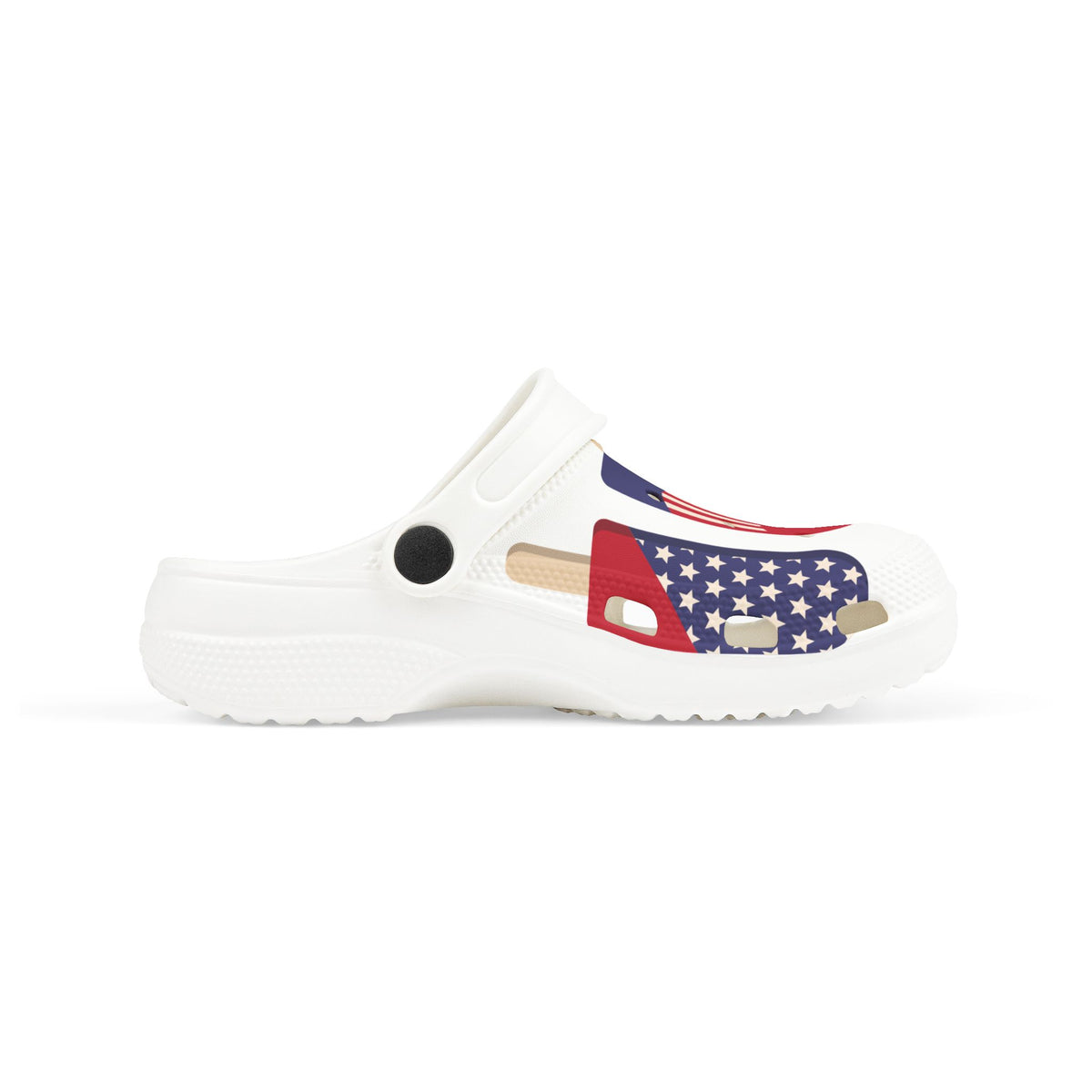 Kids Patriotic Foam Clogs — American Flag Popsicle Print