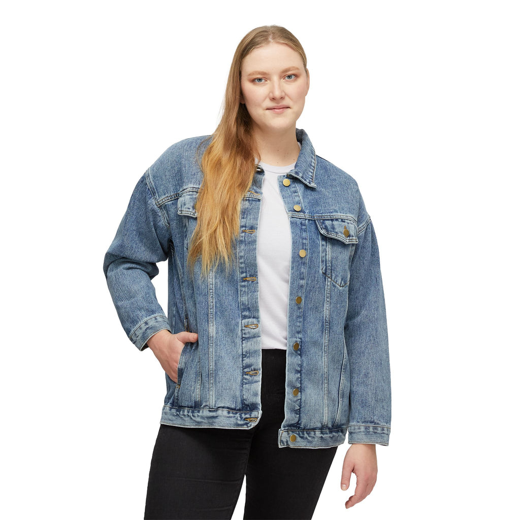 Denim Jacket — Patriotic LOVE Back Graphic Women's Jean Jacket