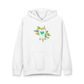 Floral Heart Tee Hoodie — Green Heart Floral Pullover