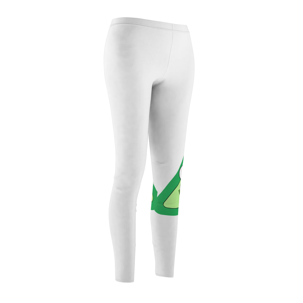 Floral Avocado Women's Leggings — Cute Green Fruit Print Casual Legging