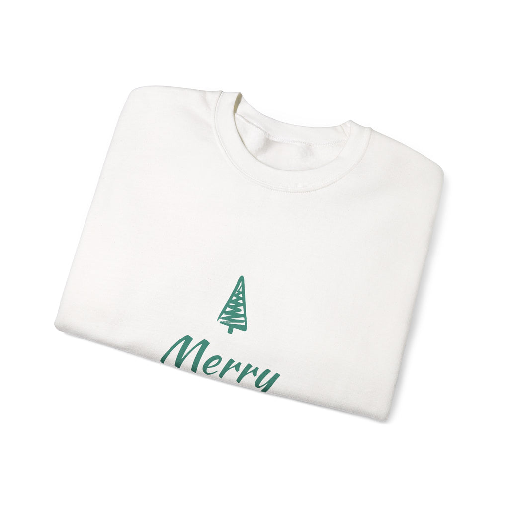 Christmas Crewneck Sweatshirt — "Merry Christmas" Minimal Tree Holiday Sweatshirt
