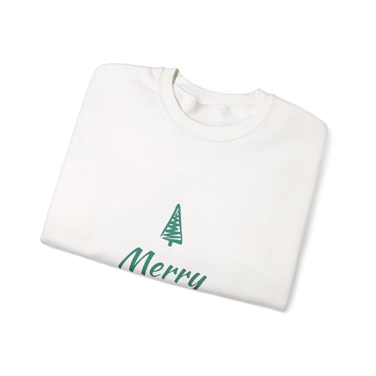 Christmas Crewneck Sweatshirt — "Merry Christmas" Minimal Tree Holiday Sweatshirt
