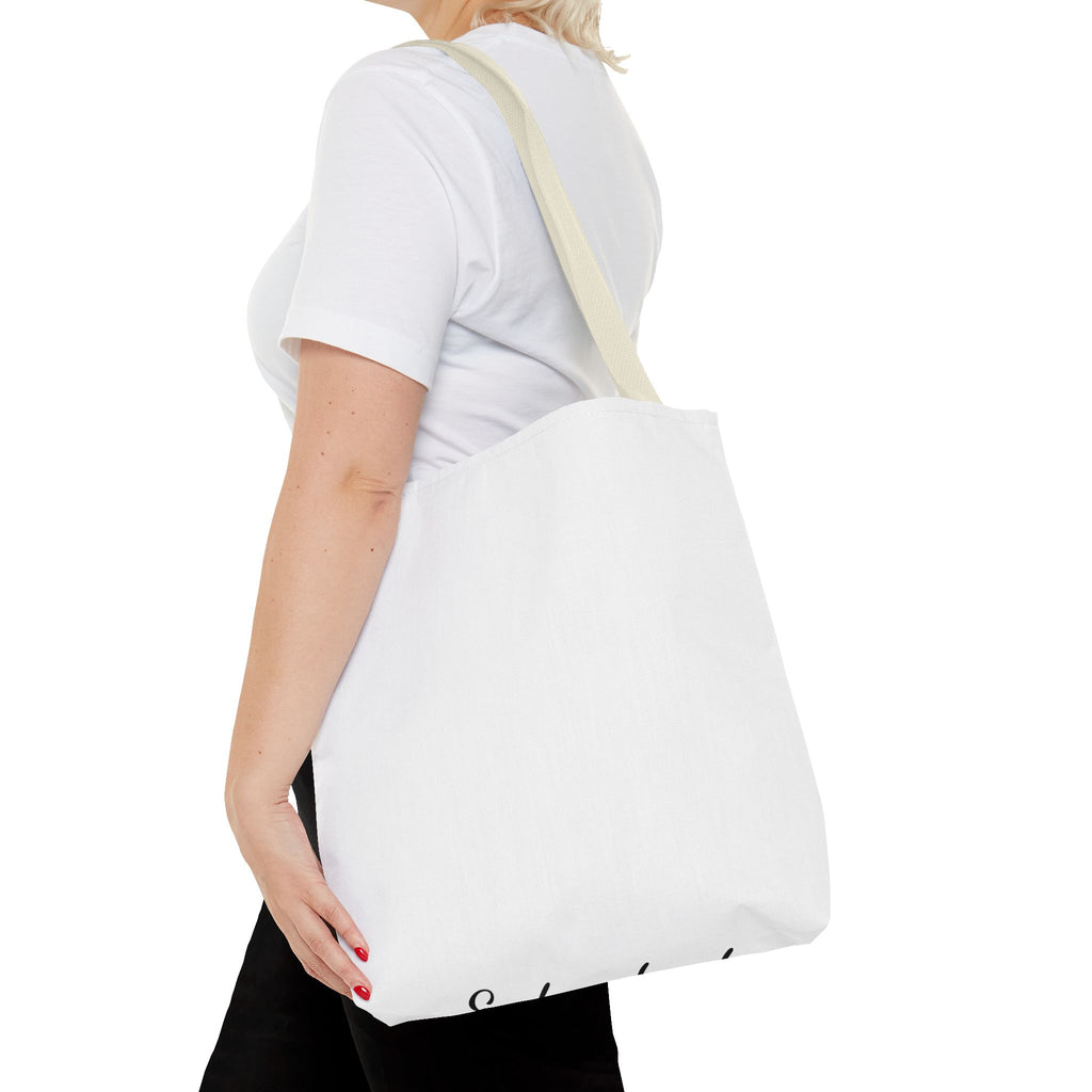 Customizable Text Tote Bag — Personalized All-Over Print Cotton Tote