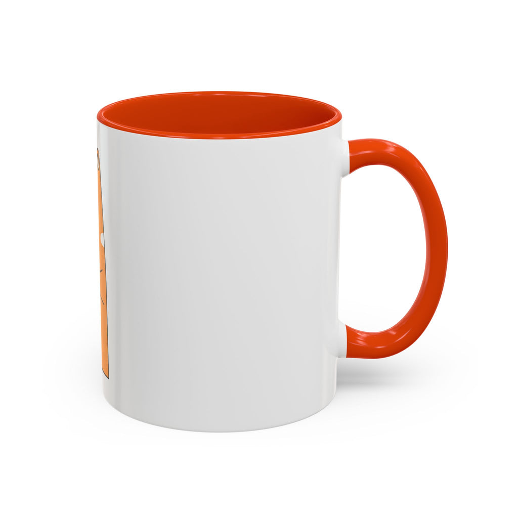 Orange Cat Coffee Mug (11oz/15oz) — Cute Cartoon Cat Holding Coffee, Funny Cat Lover Gift