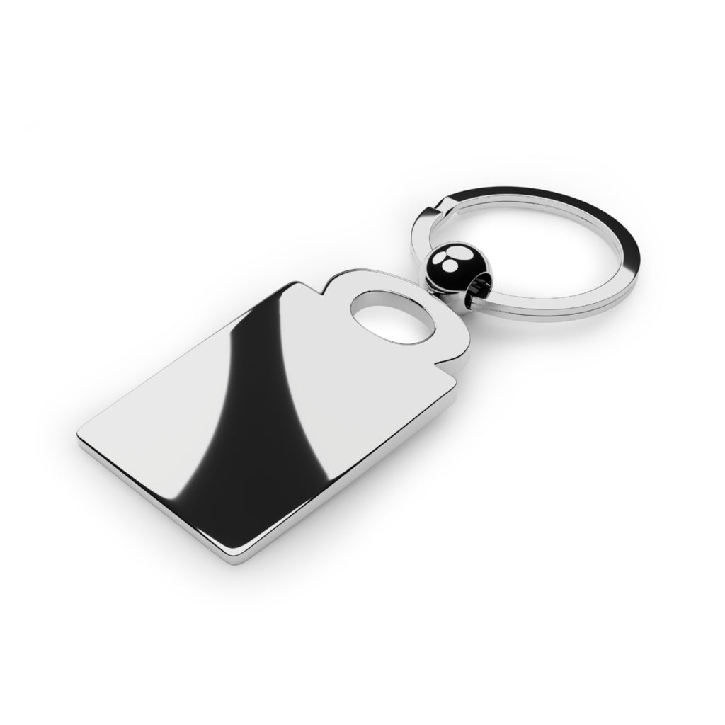 Rectangle Photo Keyring — Personalized Pet Silhouette Keychain with Heart