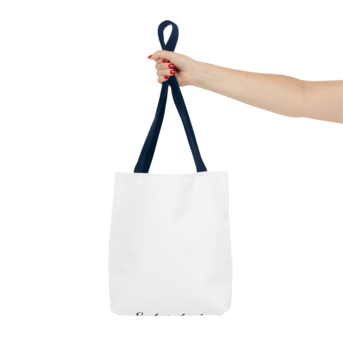 Customizable Text Tote Bag — Personalized All-Over Print Cotton Tote