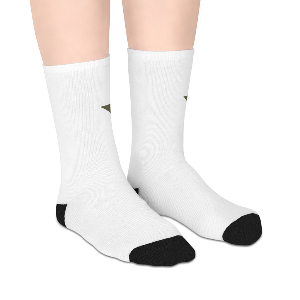 Olive Star Mid-Length Socks — Casual Everyday Crew Socks