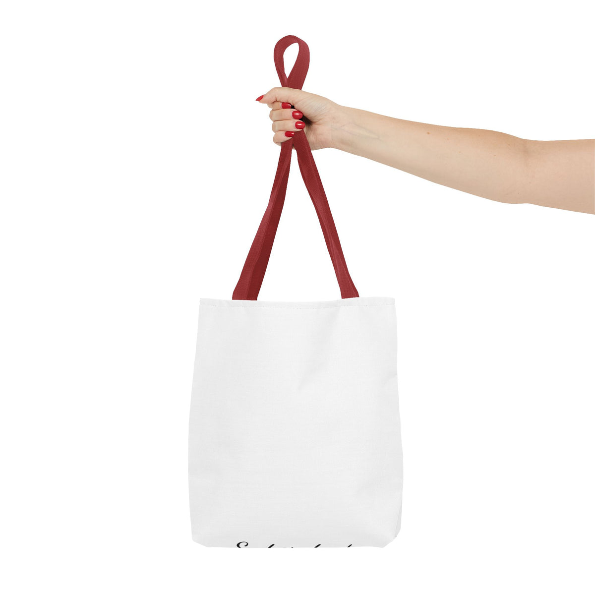 Customizable Text Tote Bag — Personalized All-Over Print Cotton Tote