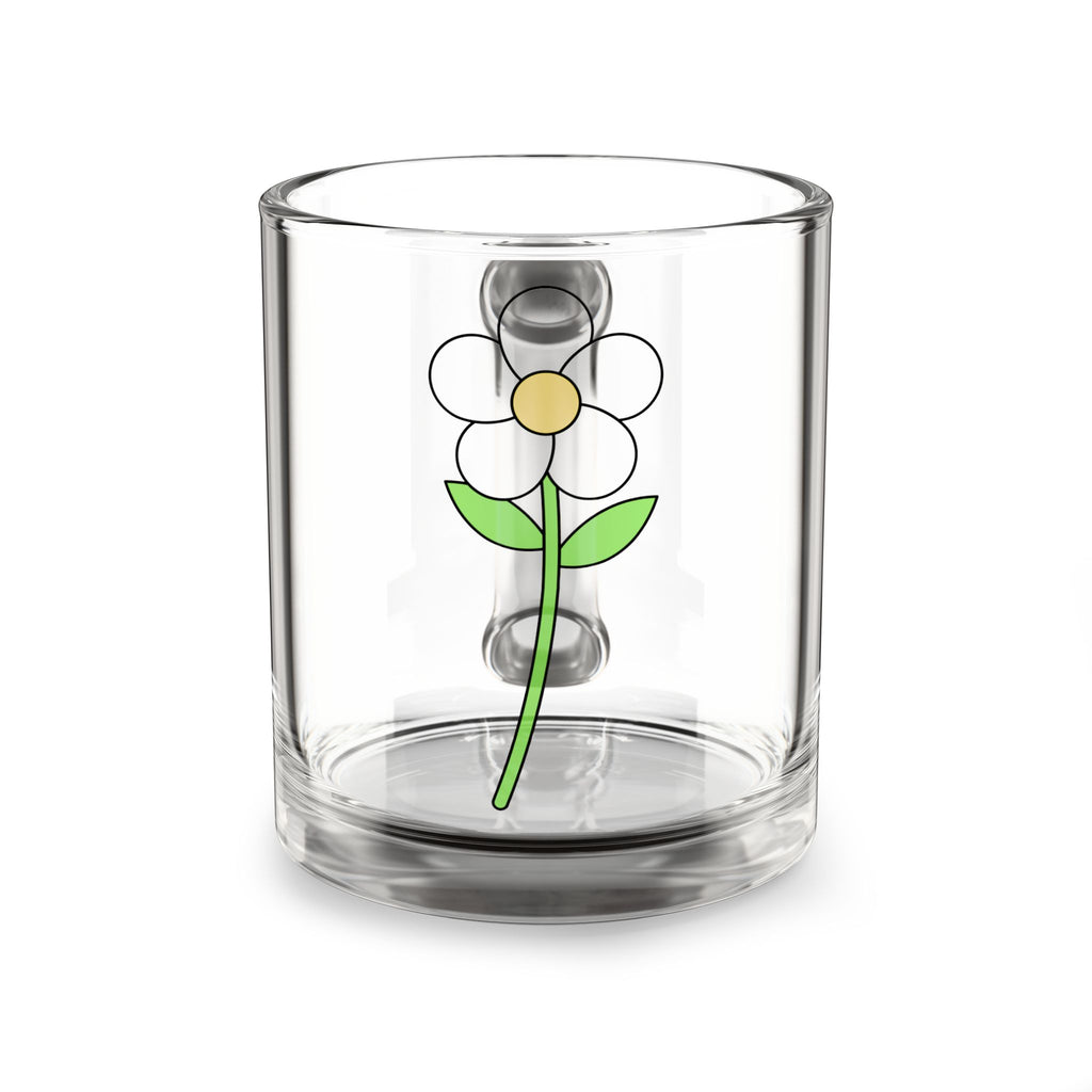 10oz Glass Mug — Cute Daisy Floral Coffee Cup