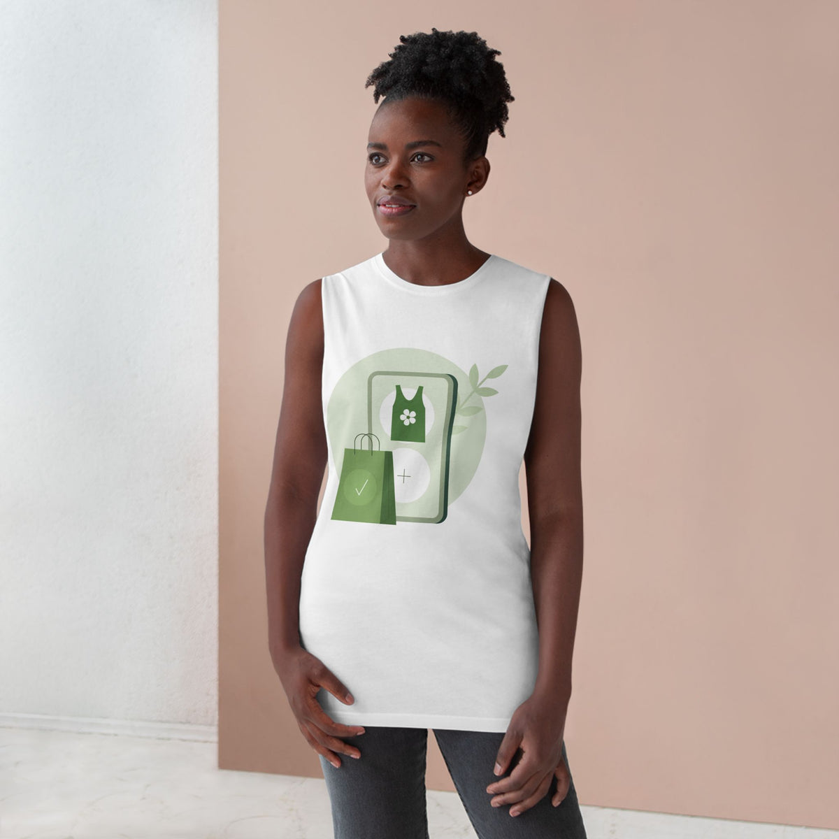 Barnard Tank Top — Green Eco Shopping Graphic