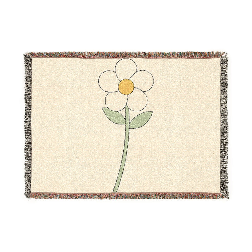 Daisy Woven Blanket — Cozy Floral Throw for Living Room & Nursery