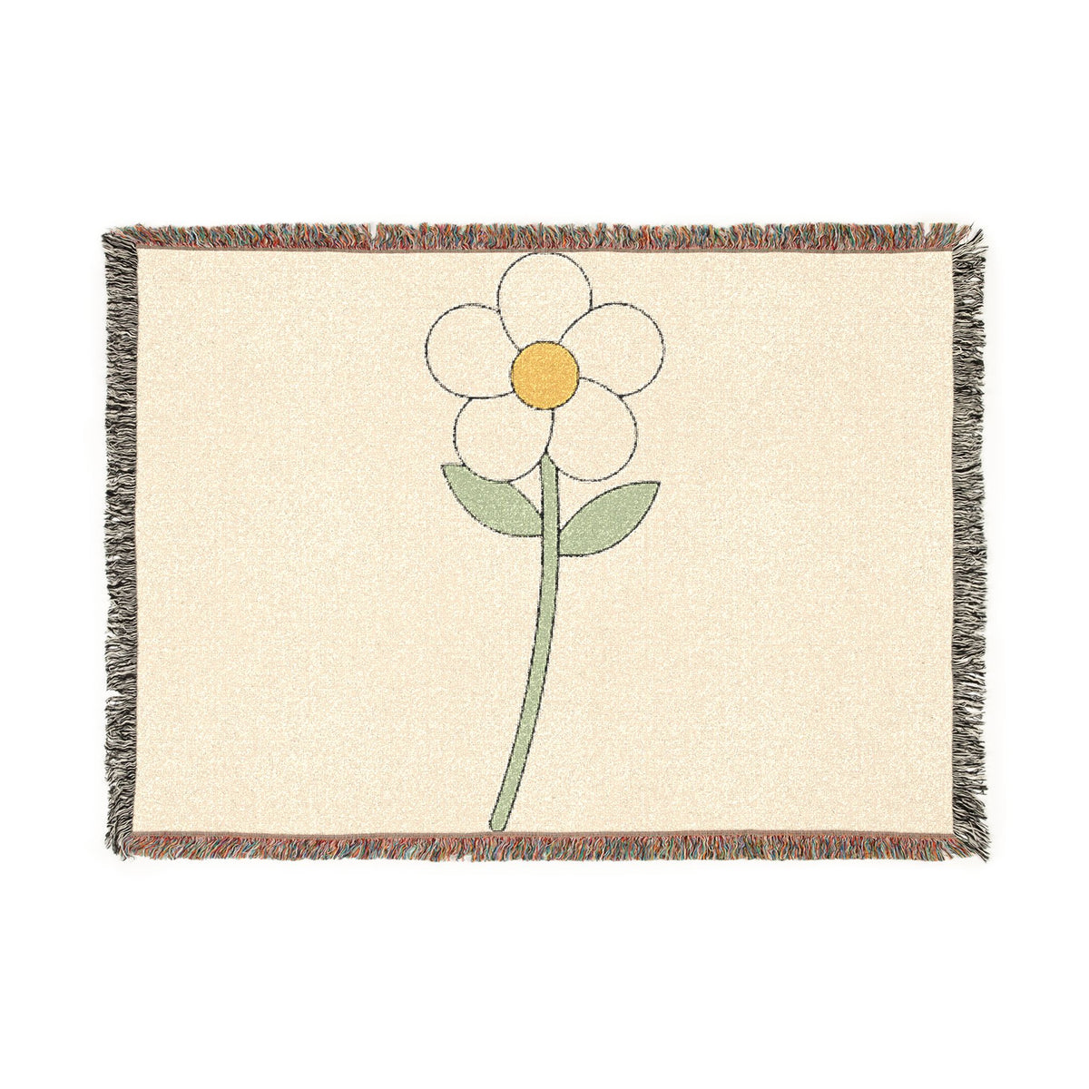 Daisy Woven Blanket — Cozy Floral Throw for Living Room & Nursery