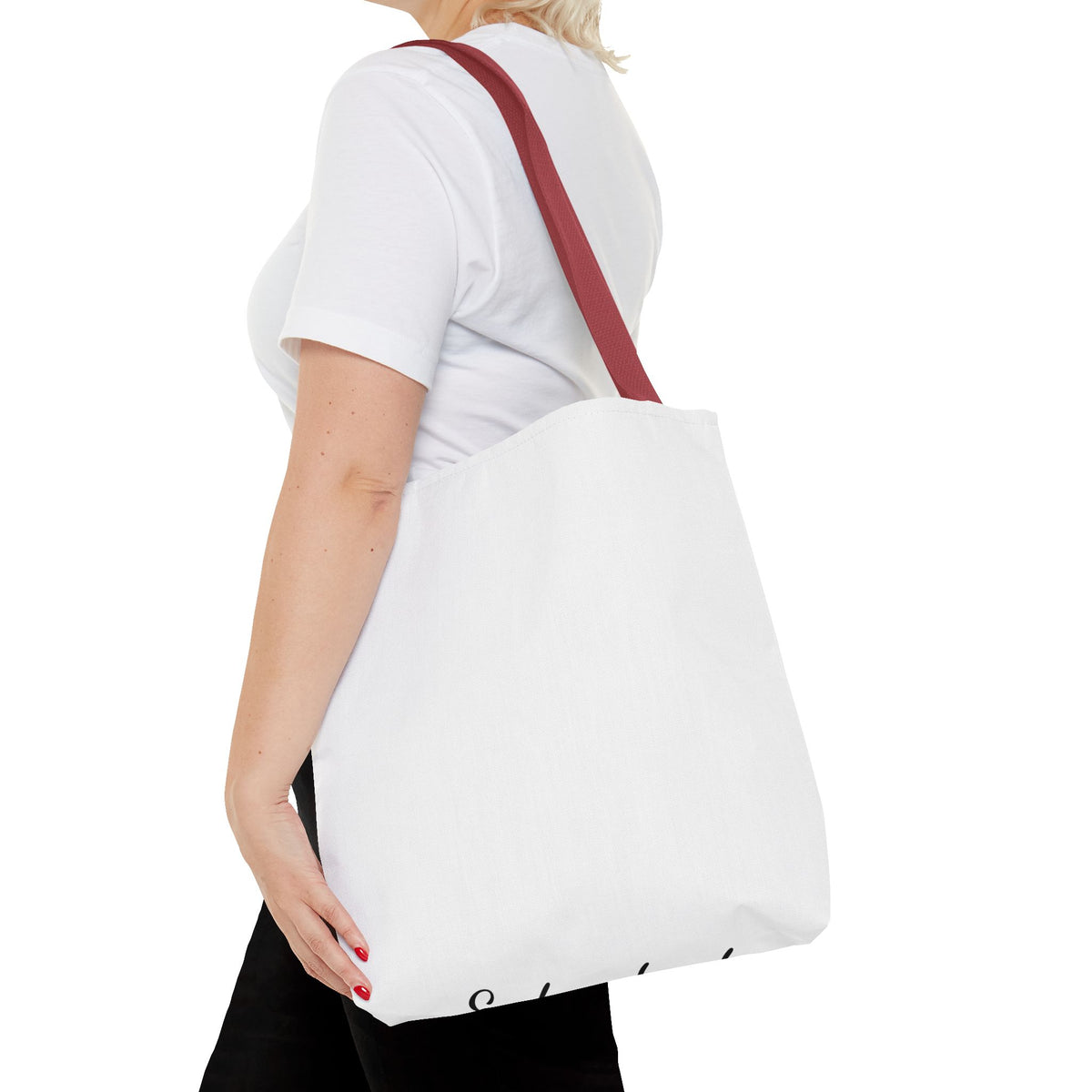 Customizable Text Tote Bag — Personalized All-Over Print Cotton Tote