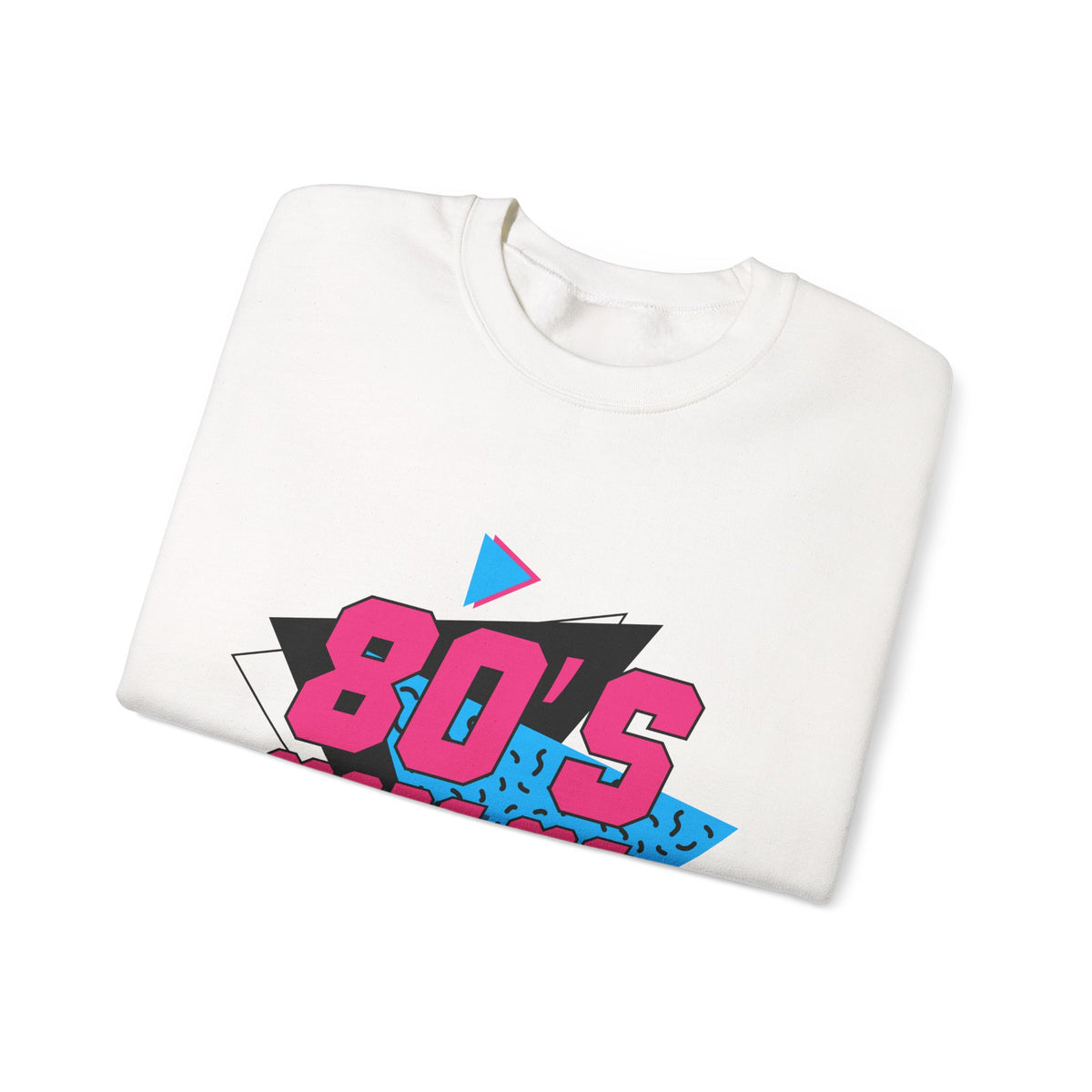 Crewneck Sweatshirt — 80’s Made Me Retro Graphic with Thank You Back & Cassette Sleeve Art på PC
