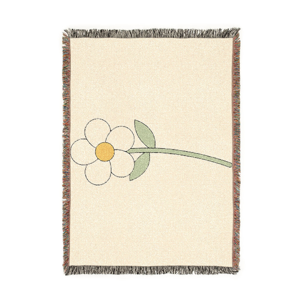 Daisy Woven Blanket — Cozy Floral Throw for Living Room & Nursery