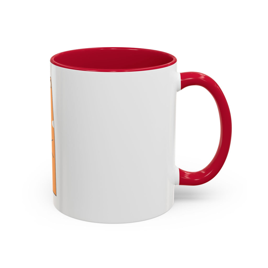 Orange Cat Coffee Mug (11oz/15oz) — Cute Cartoon Cat Holding Coffee, Funny Cat Lover Gift