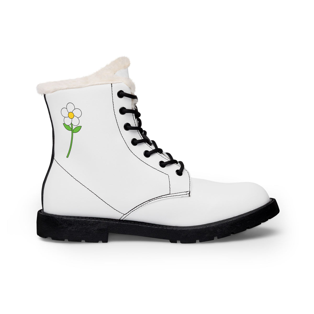 Fur-Lined Leather Boots — Women's Warm Winter Lace-Up Boots