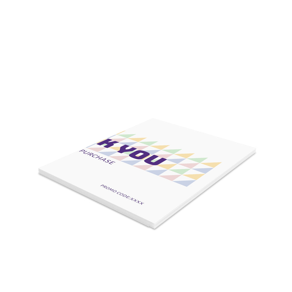Thank You Purchase Greeting Cards — Pack of 8/16/24, Geometric Pastel Triangles