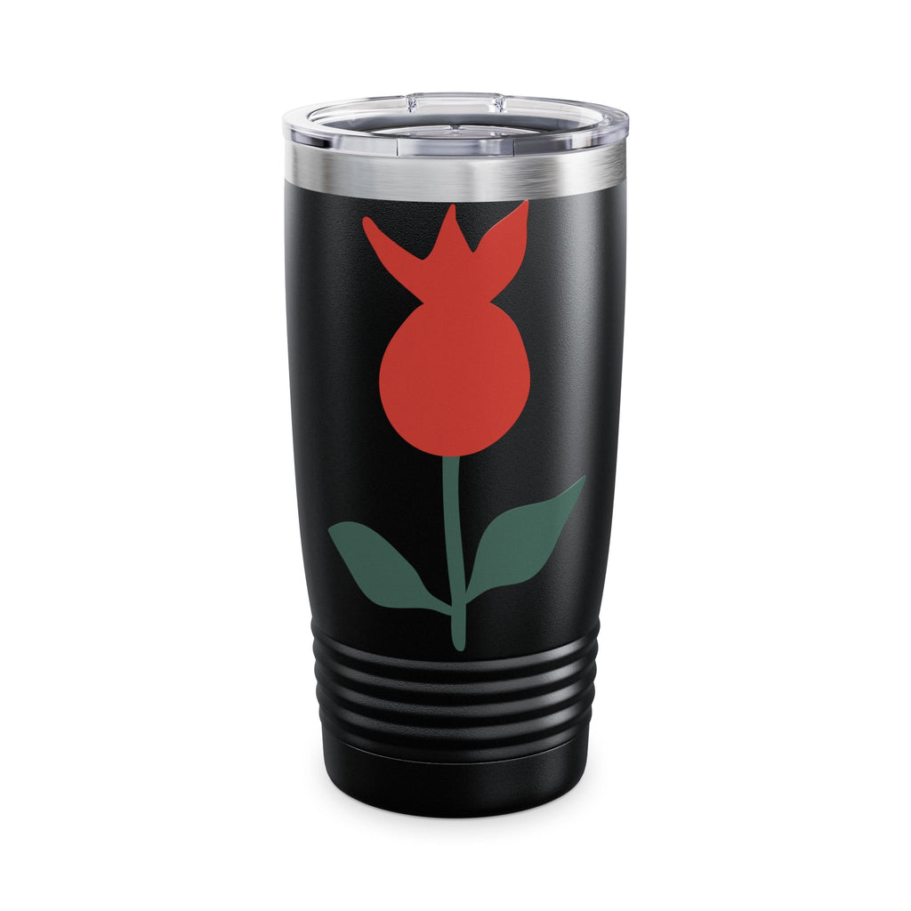 20oz Floral Tumbler — Minimal Red Tulip Travel Cup