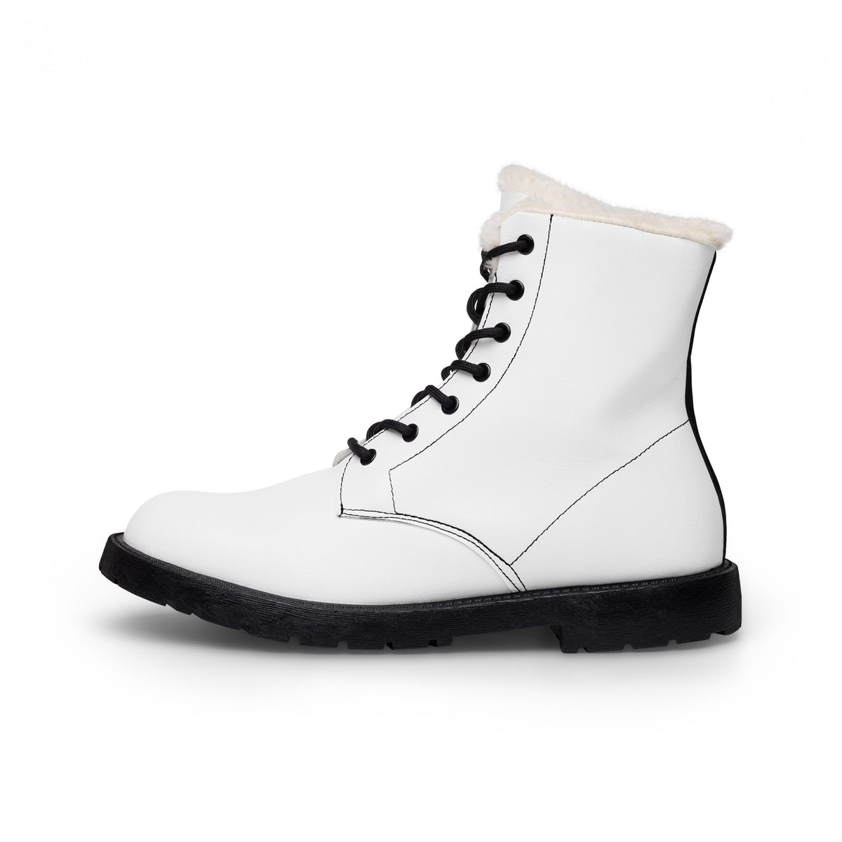 Fur-Lined Leather Boots — Women's Warm Winter Lace-Up Boots