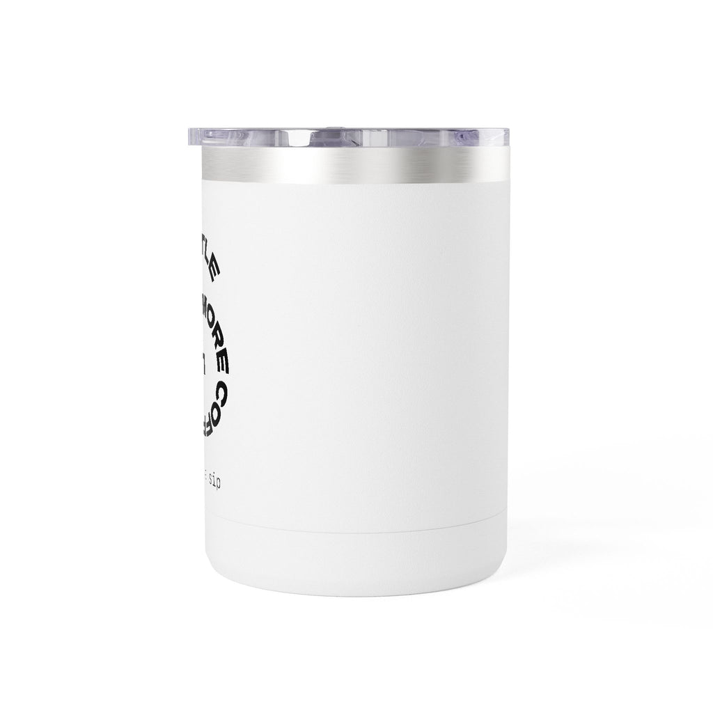 15oz Coffee Tumbler Mug — Minimal White Insulated Travel Cup