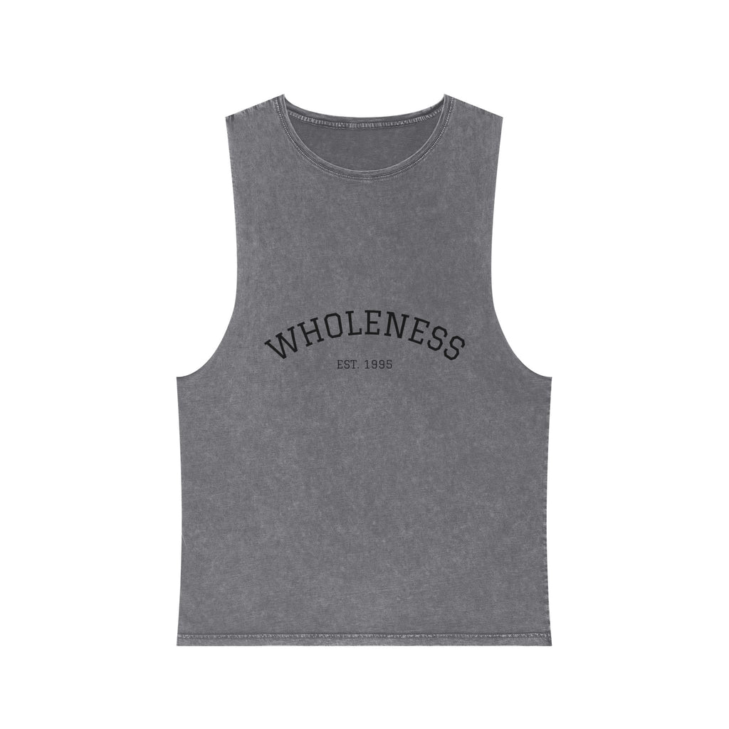 Wholeness Stonewash Tank Top — Vintage Minimalist Wellness Muscle Tee