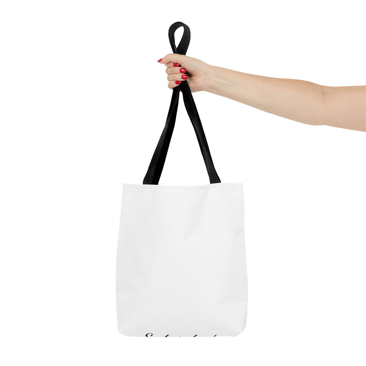 Customizable Text Tote Bag — Personalized All-Over Print Cotton Tote