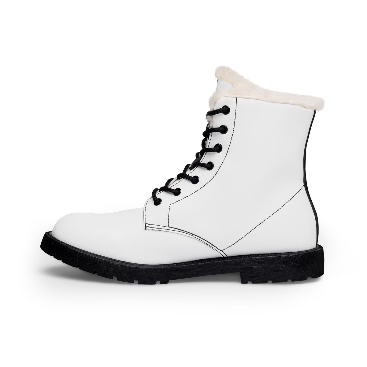 Fur-Lined Leather Boots — Women's Warm Winter Lace-Up Boots