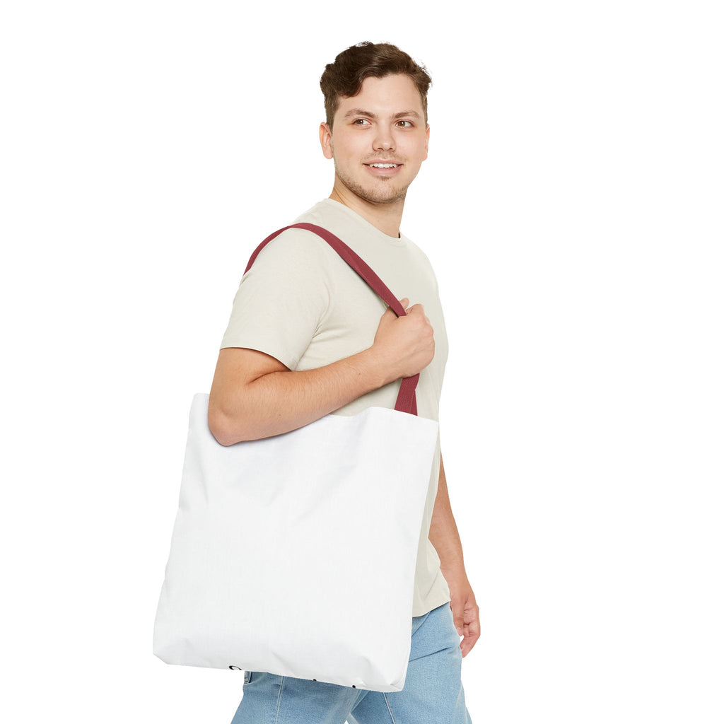 Customizable Text Tote Bag — Personalized All-Over Print Cotton Tote