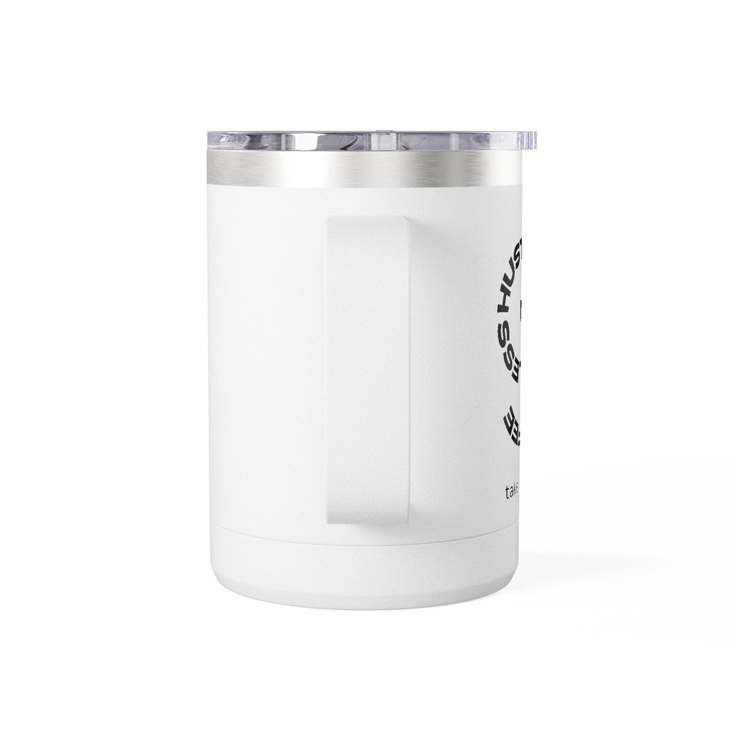 15oz Coffee Tumbler Mug — Minimal White Insulated Travel Cup