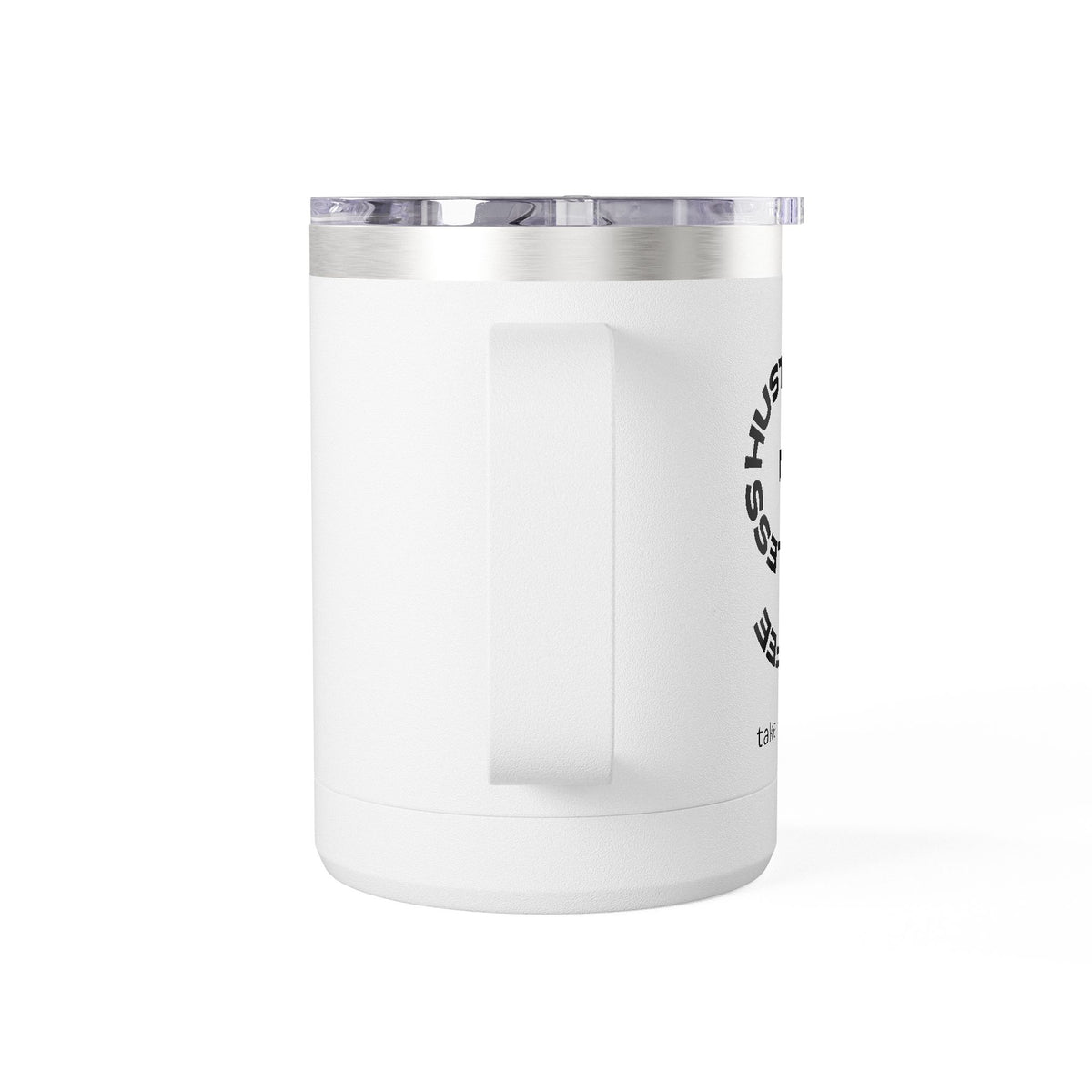 15oz Coffee Tumbler Mug — Minimal White Insulated Travel Cup