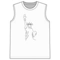 Sleeveless Tee — Minimalist Liberty Statue Outline Tank Top