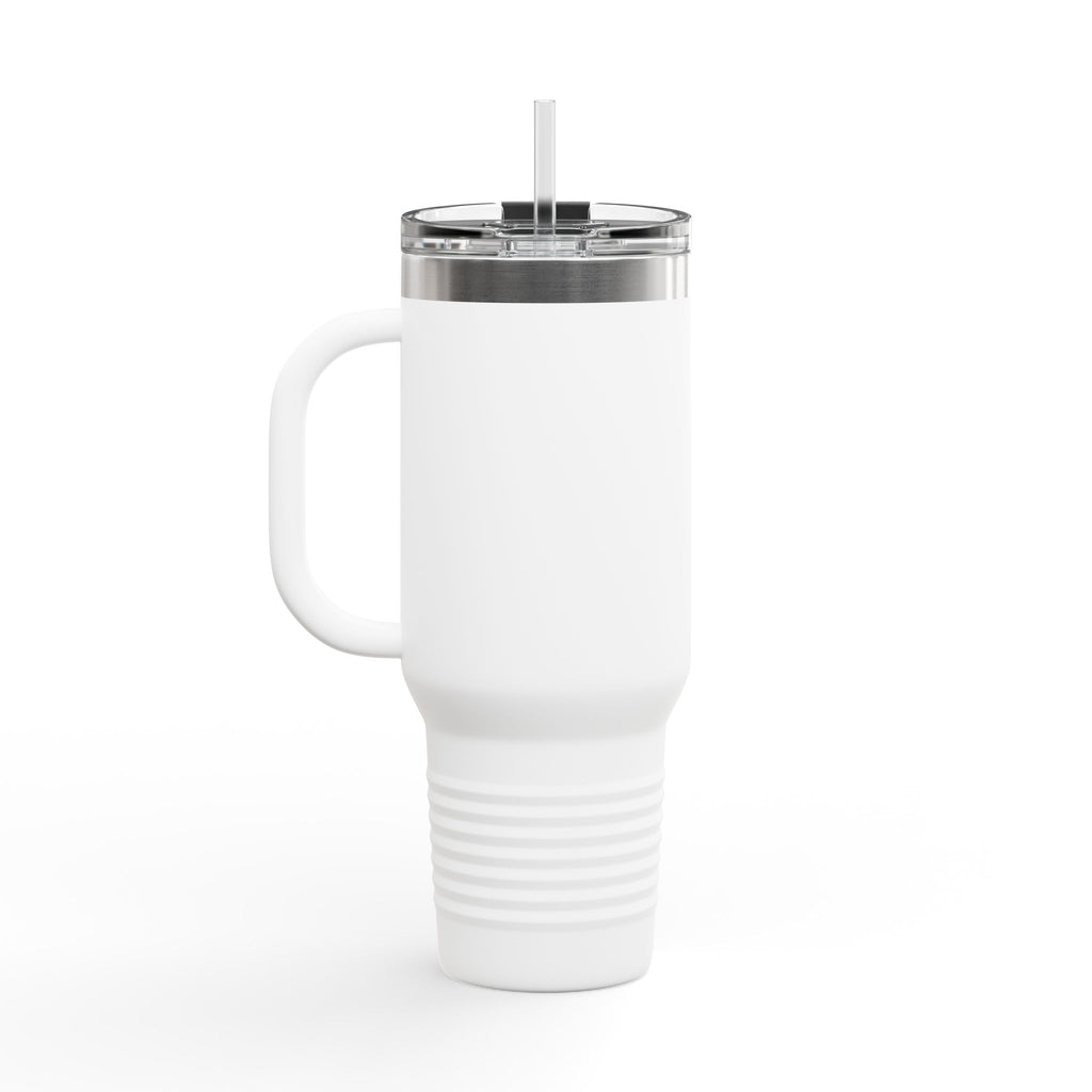 40oz Insulated Travel Mug — 'Seasons Greetings' Holiday Tumbler with Handle & Straw