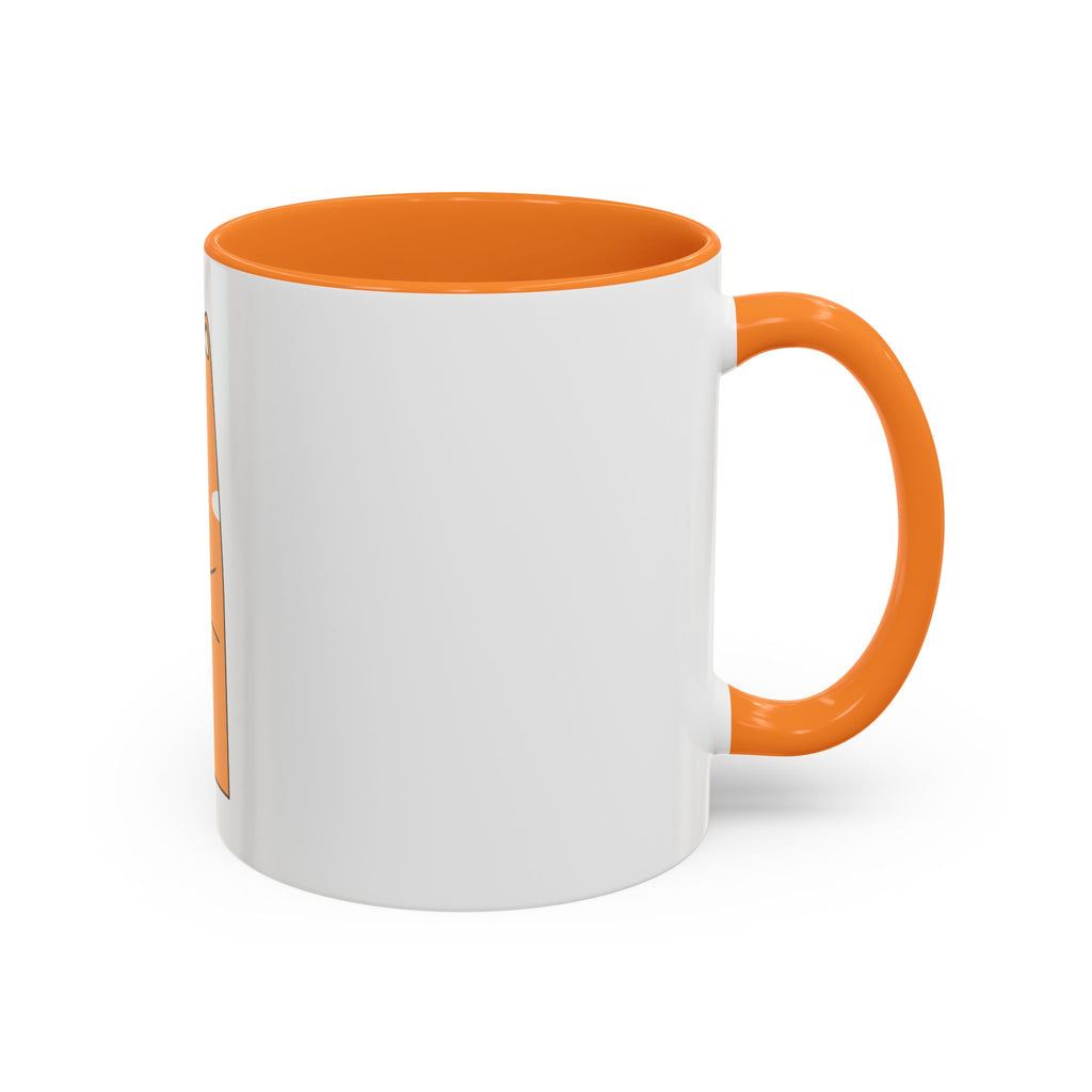 Orange Cat Coffee Mug (11oz/15oz) — Cute Cartoon Cat Holding Coffee, Funny Cat Lover Gift